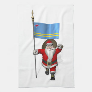 Paño De Cocina Santa Claus Con El Firme De Aruba