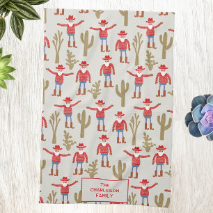 Paño De Cocina Santa Claus Cowboy Navidad Personalizado