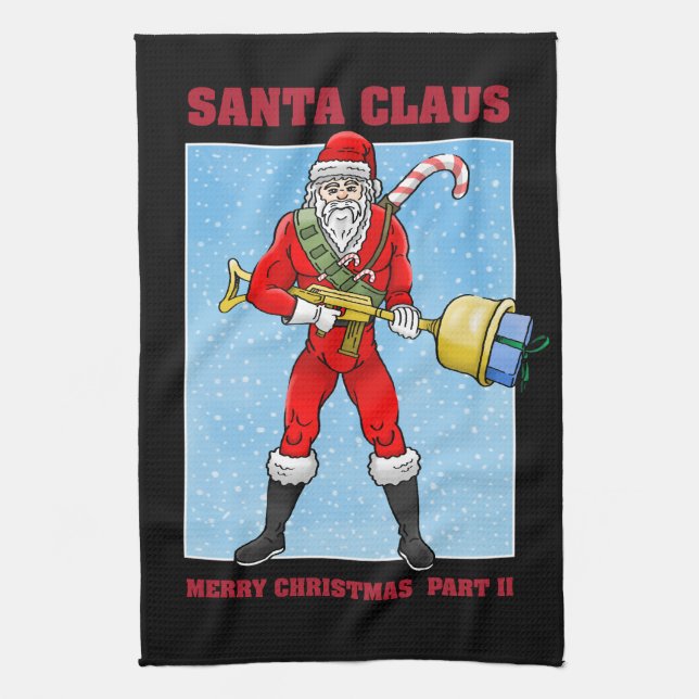 Paño De Cocina Santa Claus Feliz Navidad Parte 2 (Vertical)