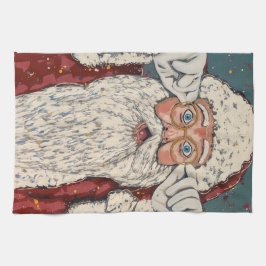 Paño De Cocina Santa Claus Surprised