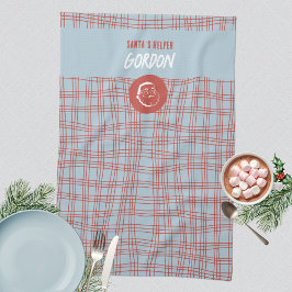 Paño De Cocina Santa Claus: vacaciones modernas en azul y rojo