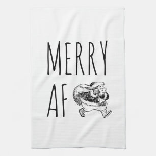 Paño De Cocina Santa divertido de Navidad alegre AF