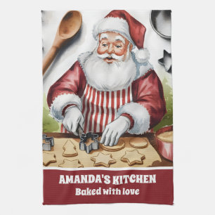 Paño De Cocina Santa Haciendo Cocinas de Azúcar Navidades persona