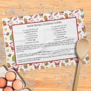 Paño De Cocina Santa Pan de Jengibre Lindo Navidad Familia Receta