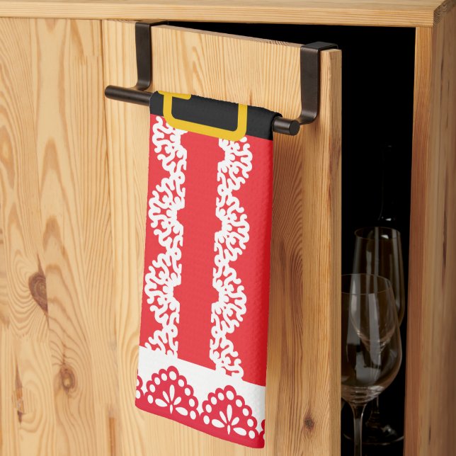 Paño De Cocina Santa personalizado Navidad  (Pliegue de tercios)