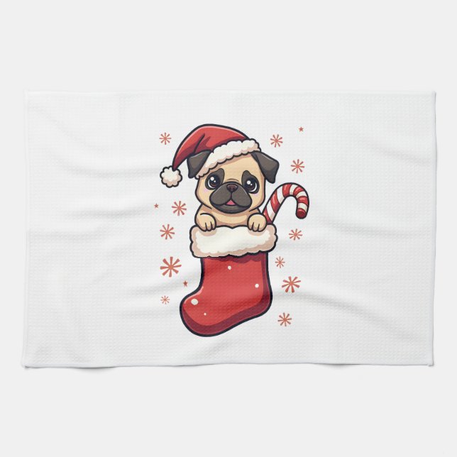 Paño De Cocina Santa Pug Delight (Horizontal)