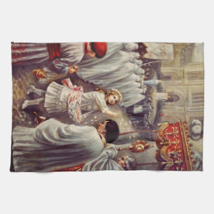 Paño De Cocina Santa Teresa arroja flores al Santísimo Sacramento