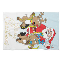 Santa y los renos Feliz Navidad