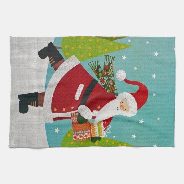 Paño De Cocina Santa y regalos (Horizontal)