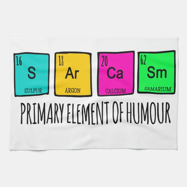 Paño De Cocina Sarcasmo Elementos primarios del humor (Horizontal)