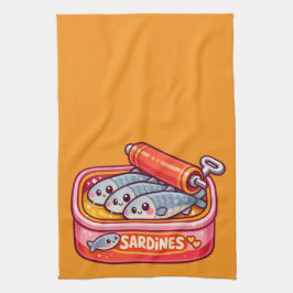Paño De Cocina Sardinas Lindas Dibujo Animado