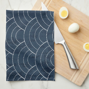 Paño De Cocina Sashiko azul