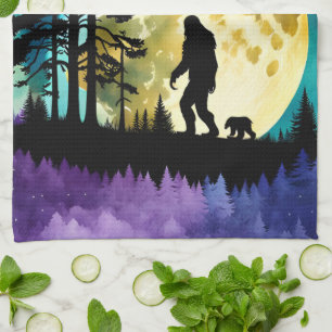 Paño De Cocina Sasquatch y Oso en la montaña