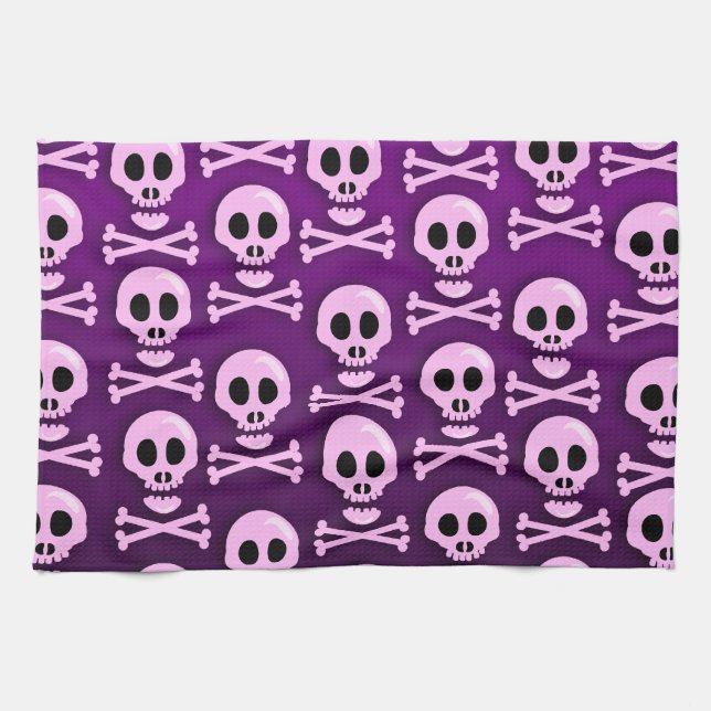 Paño De Cocina Sassy Purple Skull (Horizontal)