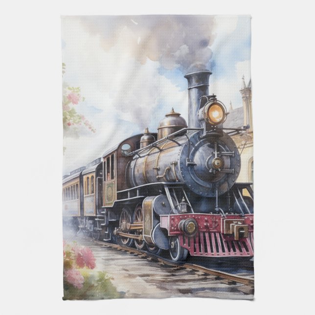 Paño De Cocina Scenic Landscape a Victorian Train (Vertical)