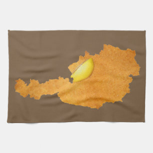 Paño De Cocina Schnitzel vienés - mapa de Austria