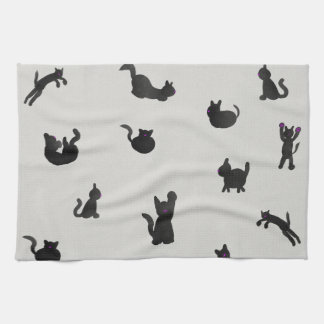 Paño De Cocina Schwarze Katzen Aquarell Muster