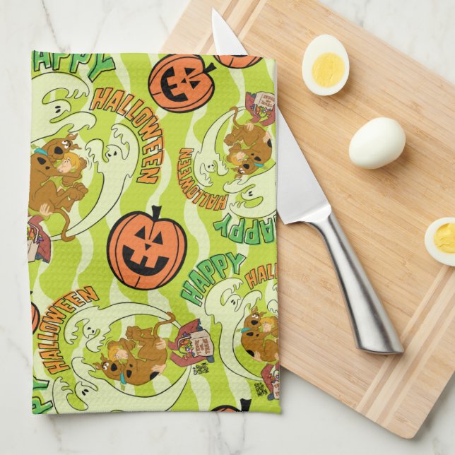 Paño De Cocina Scooby-Doo | Patrón de Halloween Feliz (Doblado Cuarto)