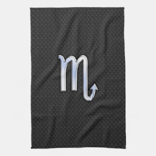 Paño De Cocina Scorpio Zodiac Chrome Como Símbolo Deco de serpien