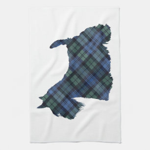 Paño De Cocina Scottish Terrier Tartan Silhouette