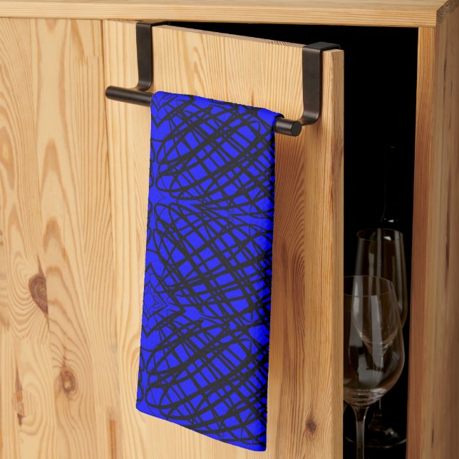 Paño De Cocina Scribe simple | Tejido Espejo | Azul | (Pliegue de tercios)