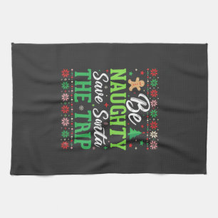 Paño De Cocina Sé malo salva a Santa divertido Navidad SVG