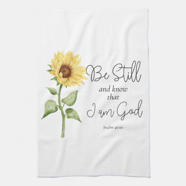 Paño De Cocina Sé y sé que soy Dios Girasol (Vertical)