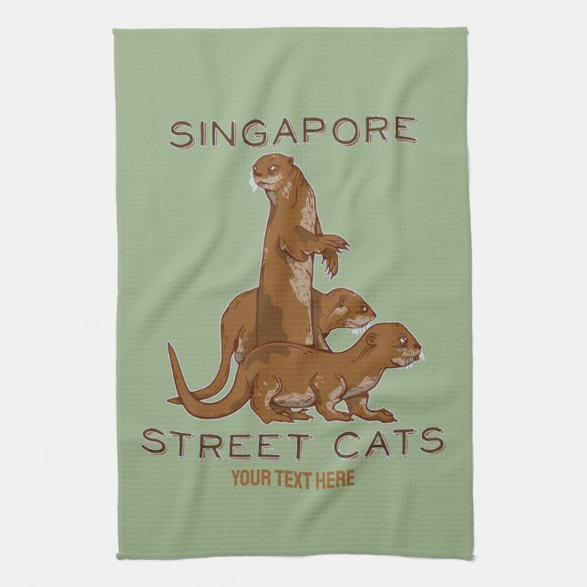 Paño De Cocina Sea Otter Singapore Street Cats (Vertical)