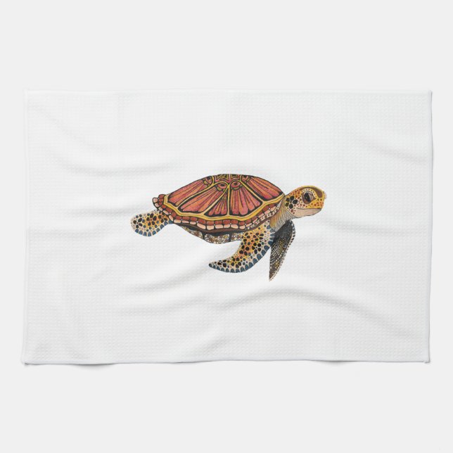 Paño De Cocina Sea Turtle Totem Animal (Horizontal)