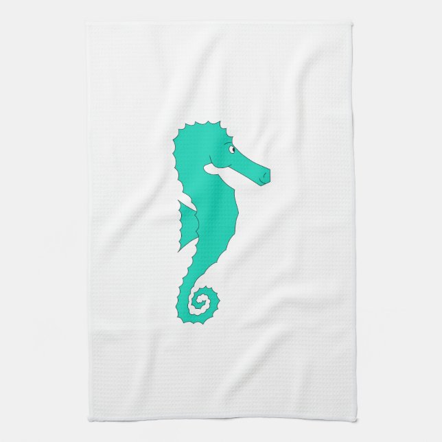 Paño De Cocina Seahorse verde azulado (Vertical)