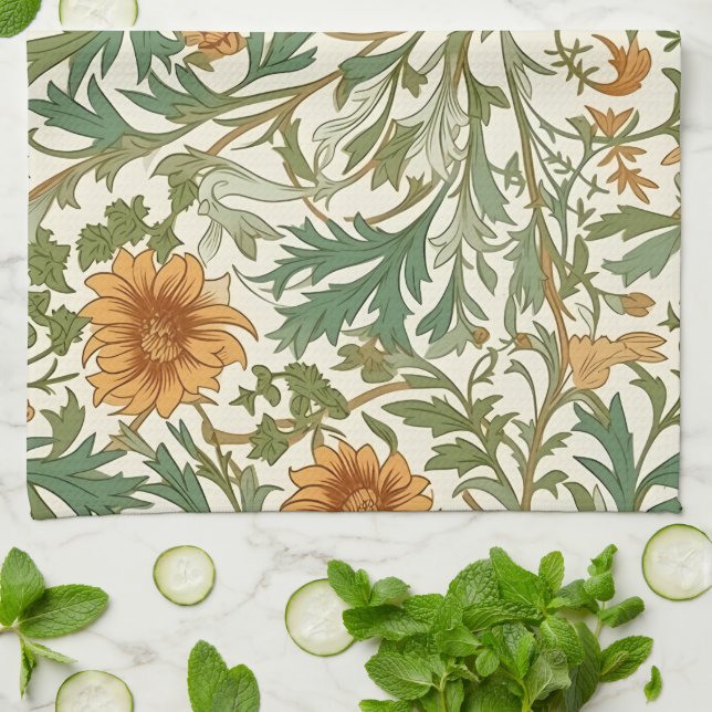 Paño De Cocina Seamless Arts and Crafts style repeating pattern (Doblado)