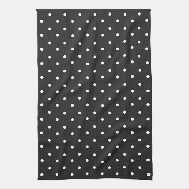 Paño De Cocina Seamless black and white polka dot pattern  (Vertical)