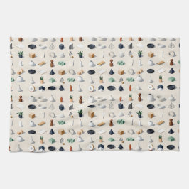 Paño De Cocina Seamless isometric patterns of vases plants