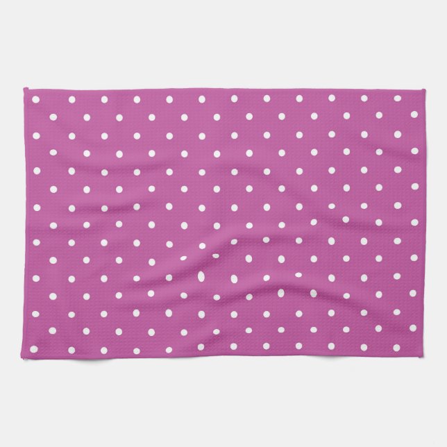 Paño De Cocina Seamless magenta background polka dot pattern (Horizontal)