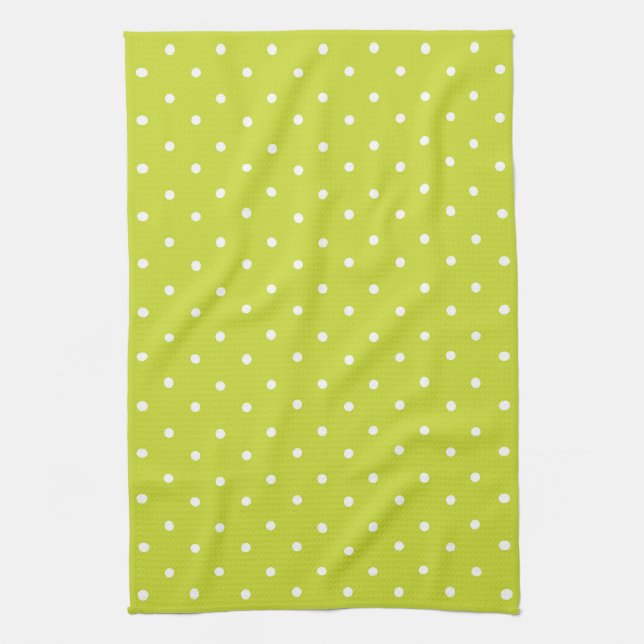 Paño De Cocina Seamless pattern  bright lime polka dot pattern (Vertical)