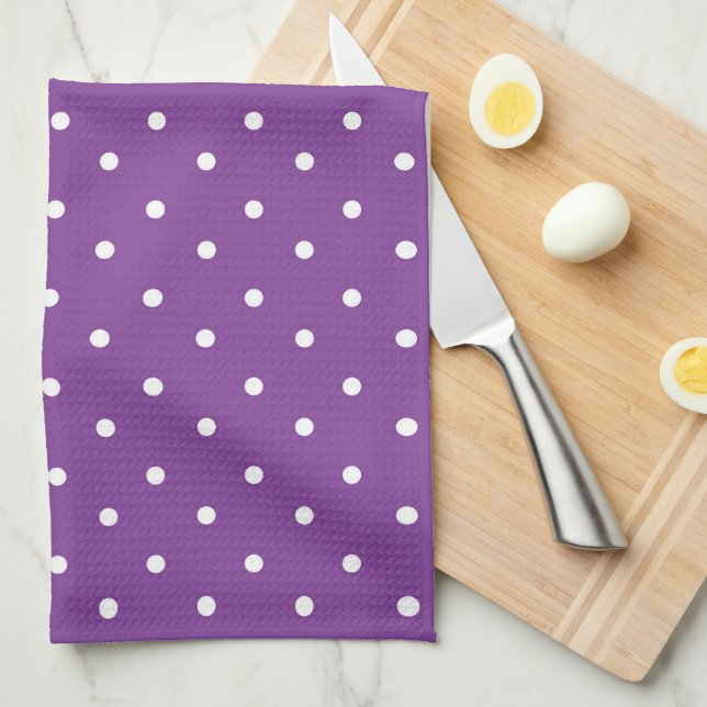 Paño De Cocina Seamless purple background polka dot pattern  (Doblado Cuarto)