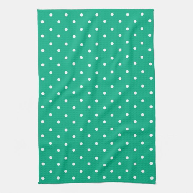 Paño De Cocina Seamless solid teal polka dot pattern (Vertical)