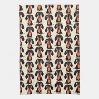 Paño De Cocina Seated Dachshund Kitchen Towels