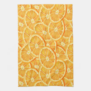 Paño De Cocina Secciones de Naranja de color de agua