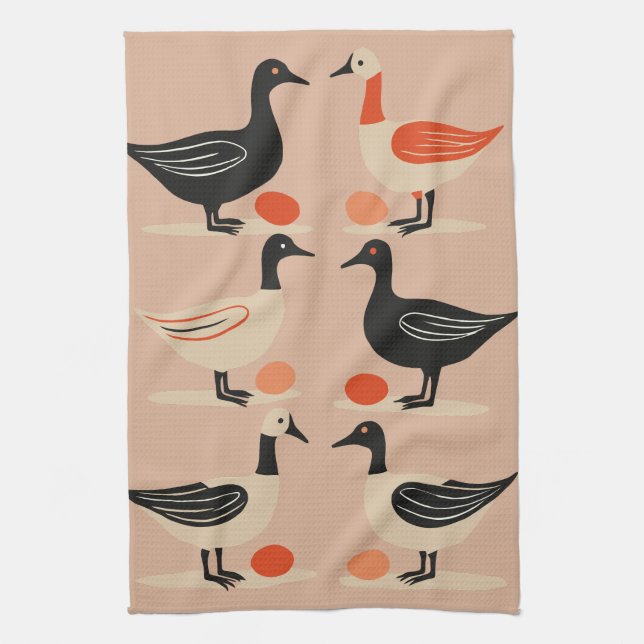 Paño De Cocina Seis Geese A-Laying Retro Cut-Out 4 (Vertical)