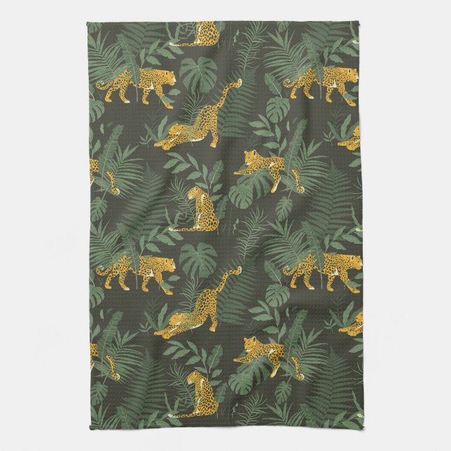 Paño De Cocina Selva Tropical Camouflage Leopard Jungle Pattern (Vertical)