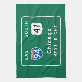 Paño De Cocina Señal de tráfico de Chicago, IL