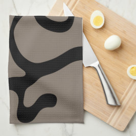 Paño De Cocina Señales distantes: Resumen negro y gris