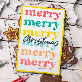 Paño De Cocina Sencilla y colorida Navidad Amarilla