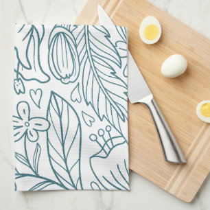 Paño De Cocina Sencillas y elegantes hojas de hibiscus floral