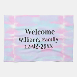 Paño De Cocina sencillo minimo logotipo de monograma bienvenida p