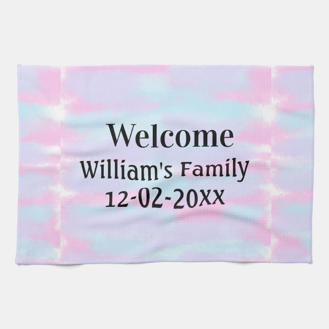 Paño De Cocina sencillo minimo logotipo de monograma bienvenida p (Horizontal)