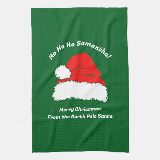 Paño De Cocina Sencillo Moderno Feliz Navidad Verde (Vertical)