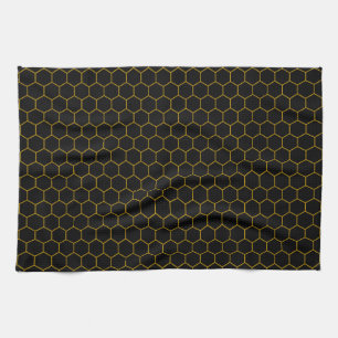 Paño De Cocina Sencillo y elegante patrón de abeja amarillo negro