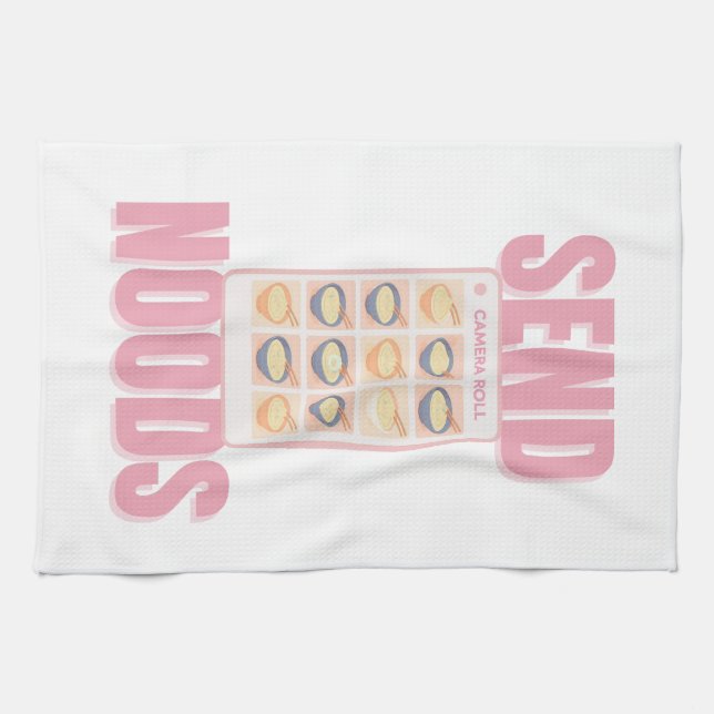 Paño De Cocina Send Noods Pink Noodle Camera Roll Illustration (Horizontal)